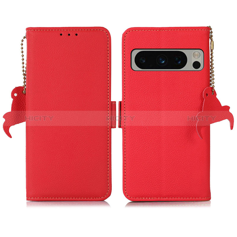 Funda de Cuero Cartera con Soporte Carcasa B01H para Google Pixel 8 Pro 5G Rojo