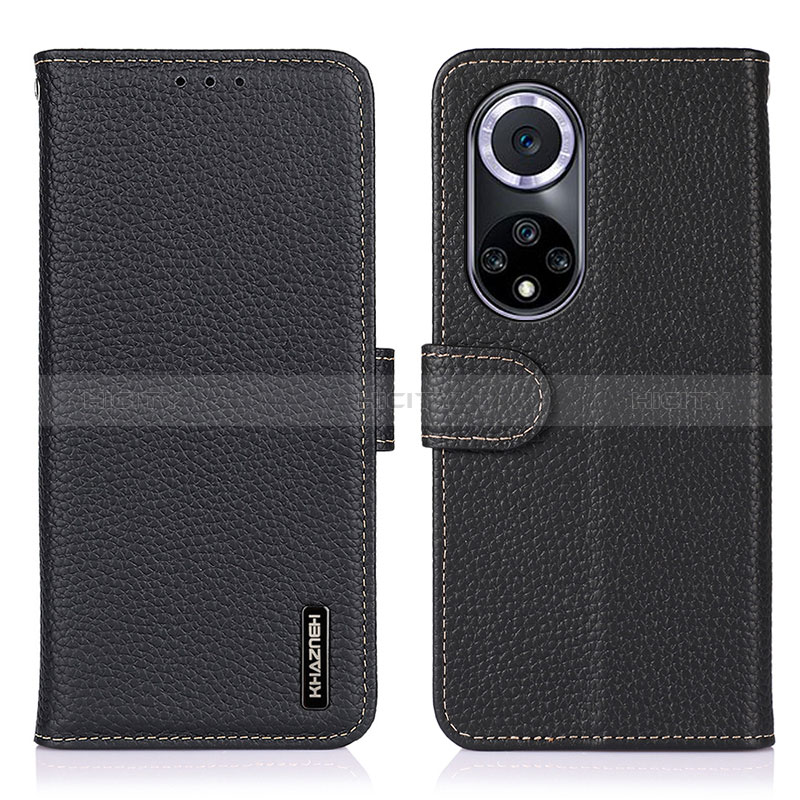 Funda de Cuero Cartera con Soporte Carcasa B01H para Huawei Honor 50 5G Negro