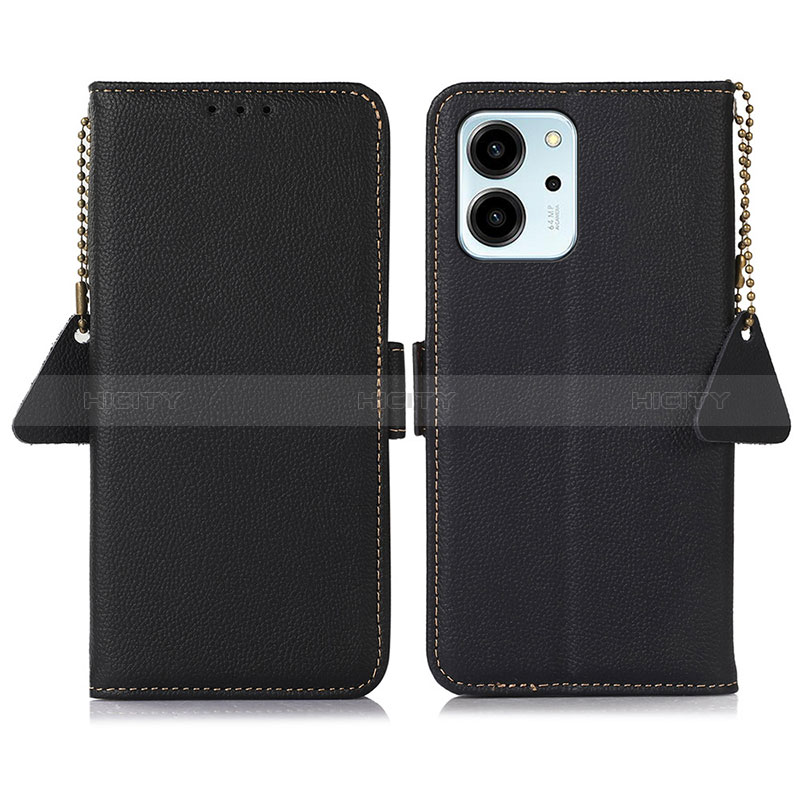 Funda de Cuero Cartera con Soporte Carcasa B01H para Huawei Honor 80 SE 5G Negro