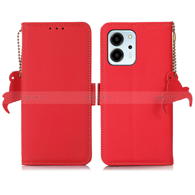 Funda de Cuero Cartera con Soporte Carcasa B01H para Huawei Honor 80 SE 5G Rojo