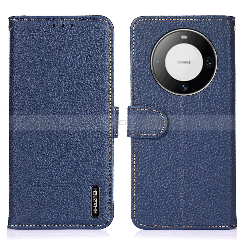 Funda de Cuero Cartera con Soporte Carcasa B01H para Huawei Mate 60 Azul