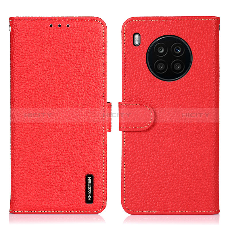 Funda de Cuero Cartera con Soporte Carcasa B01H para Huawei Nova 8i Rojo