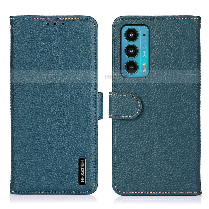 Funda de Cuero Cartera con Soporte Carcasa B01H para Motorola Moto Edge 20 5G Verde