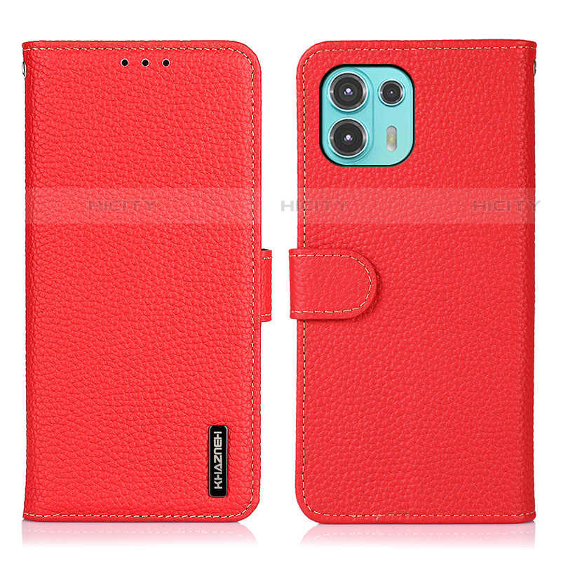 Funda de Cuero Cartera con Soporte Carcasa B01H para Motorola Moto Edge 20 Lite 5G Rojo