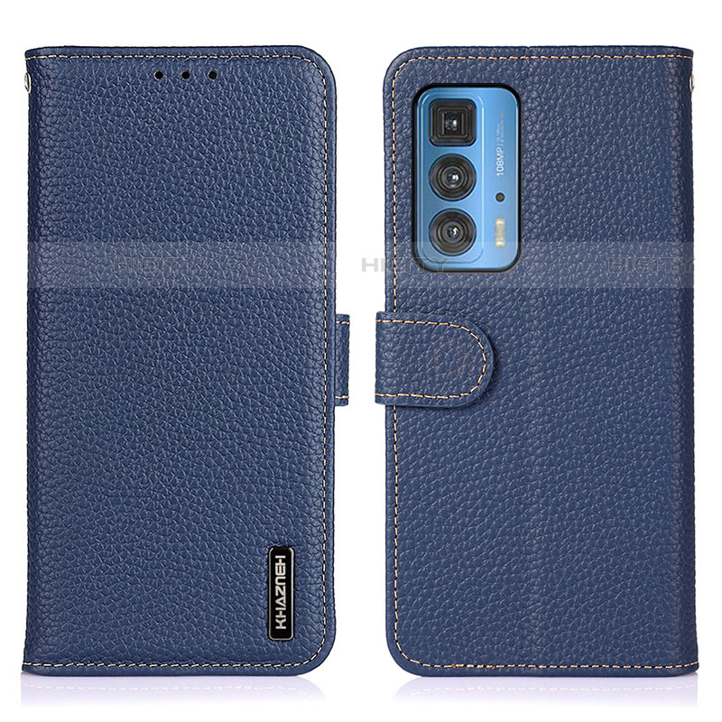 Funda de Cuero Cartera con Soporte Carcasa B01H para Motorola Moto Edge 20 Pro 5G Azul