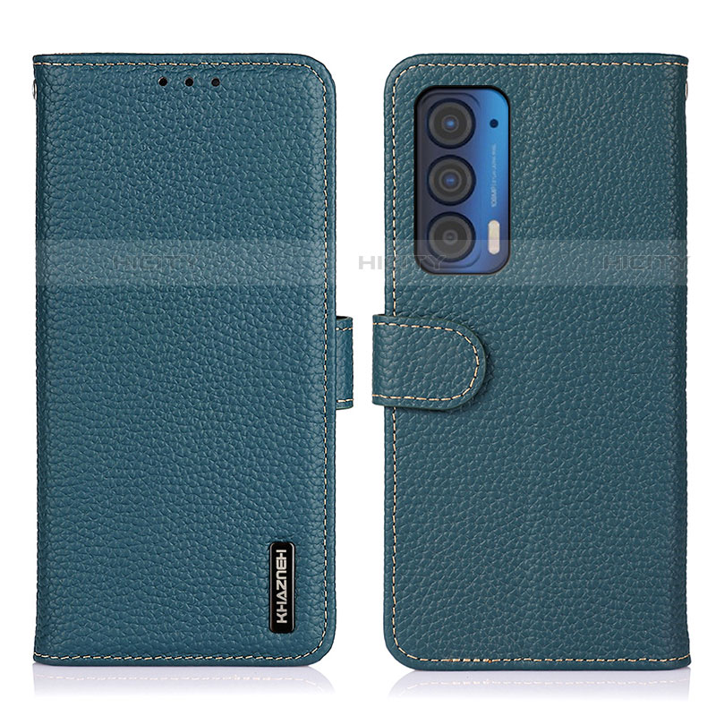 Funda de Cuero Cartera con Soporte Carcasa B01H para Motorola Moto Edge (2021) 5G Verde