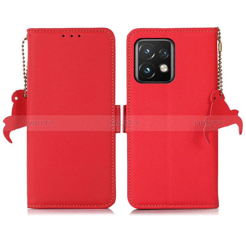 Funda de Cuero Cartera con Soporte Carcasa B01H para Motorola Moto Edge 40 Pro 5G Rojo