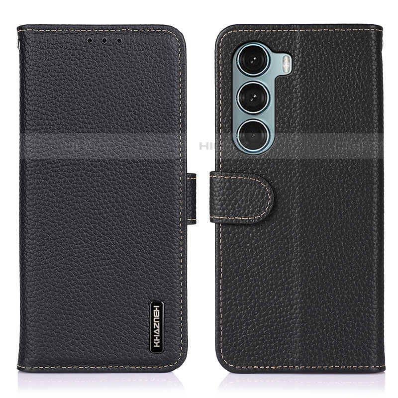 Funda de Cuero Cartera con Soporte Carcasa B01H para Motorola Moto Edge S30 5G Negro