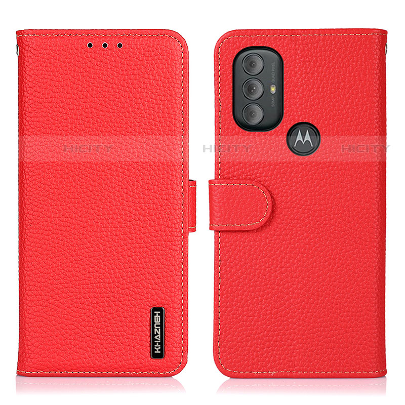 Funda de Cuero Cartera con Soporte Carcasa B01H para Motorola Moto G Play Gen 2 Rojo