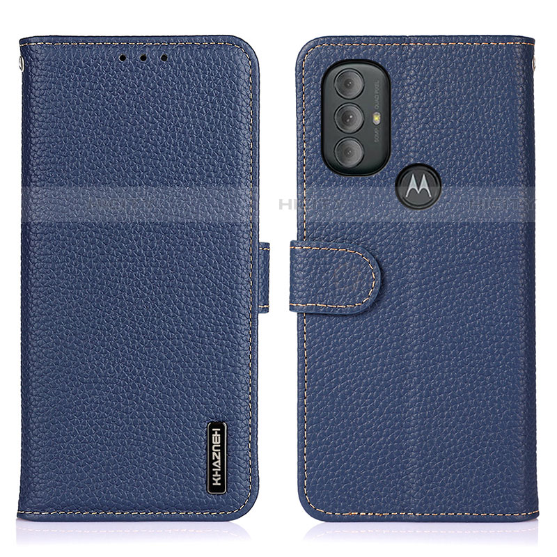 Funda de Cuero Cartera con Soporte Carcasa B01H para Motorola Moto G Power (2022) Azul