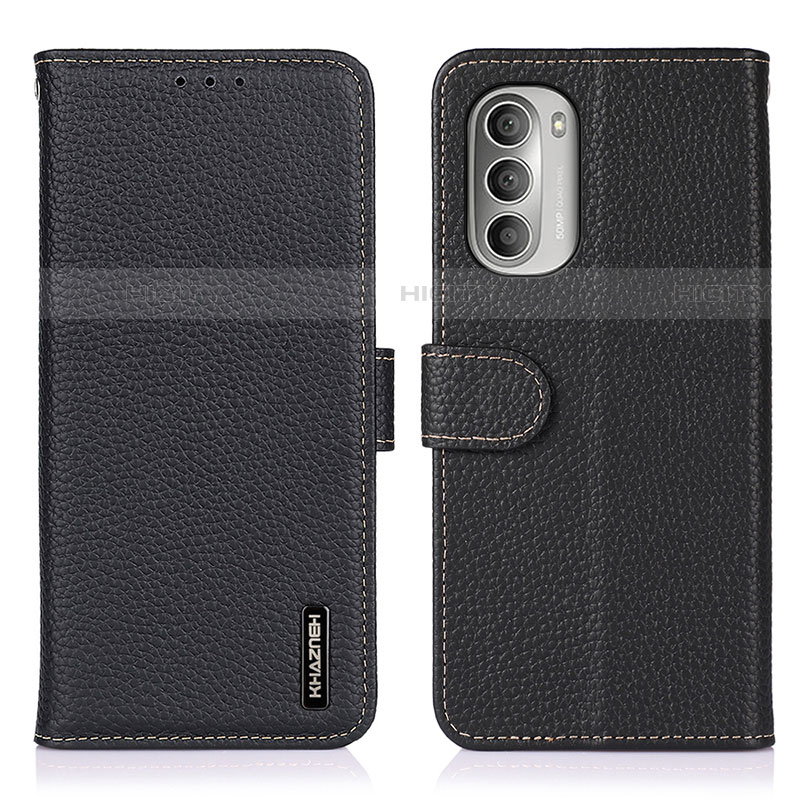 Funda de Cuero Cartera con Soporte Carcasa B01H para Motorola Moto G Stylus (2022) 4G Negro