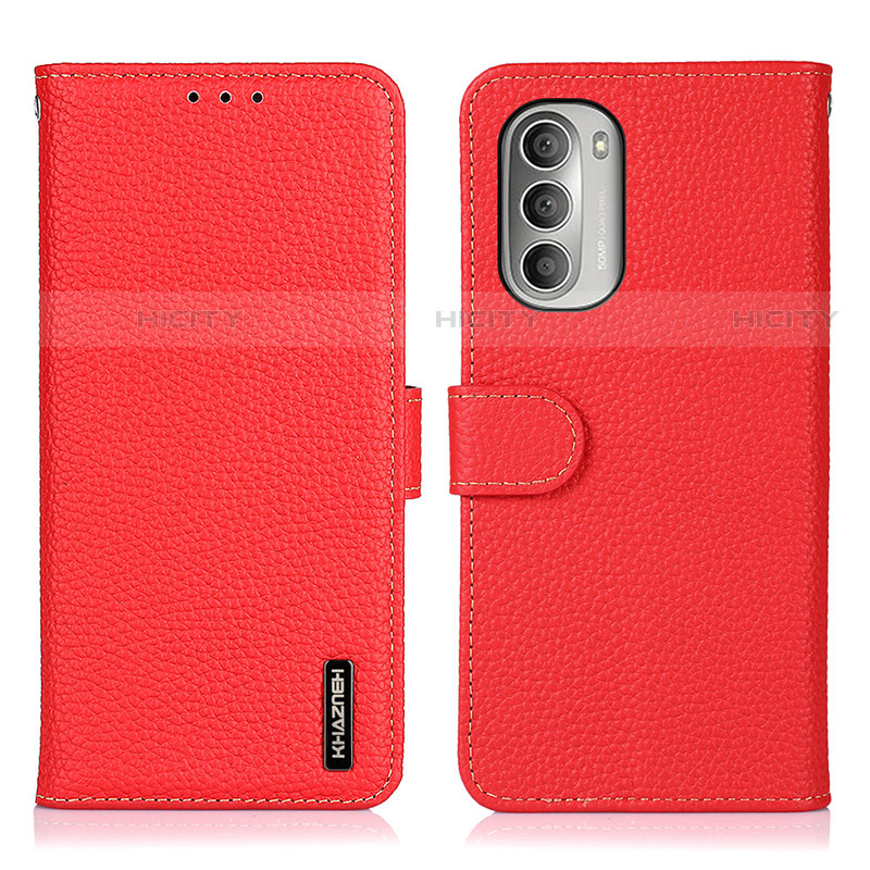 Funda de Cuero Cartera con Soporte Carcasa B01H para Motorola Moto G Stylus (2022) 5G Rojo