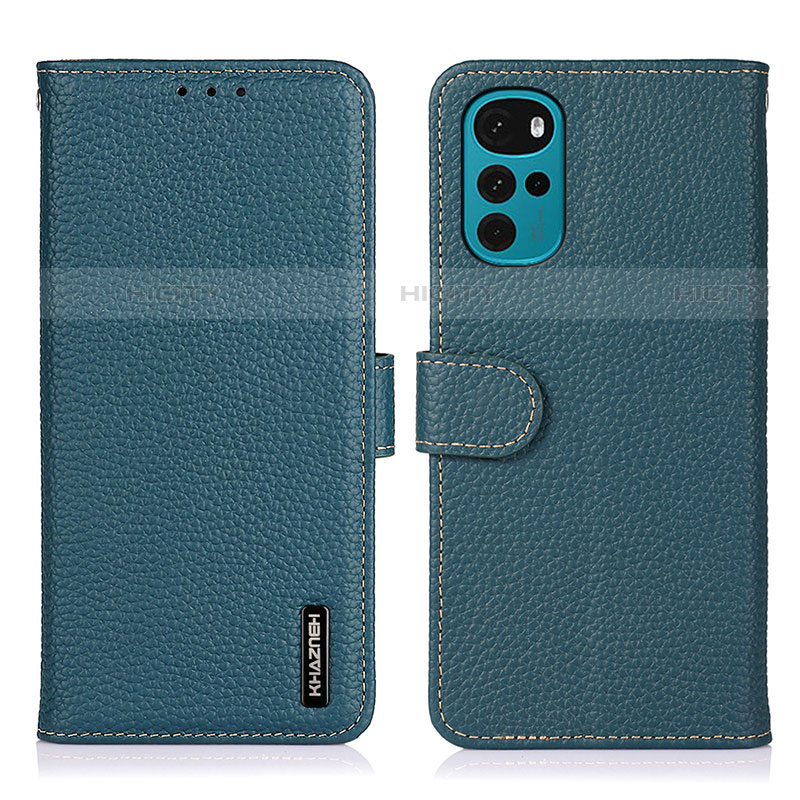 Funda de Cuero Cartera con Soporte Carcasa B01H para Motorola Moto G22 Verde