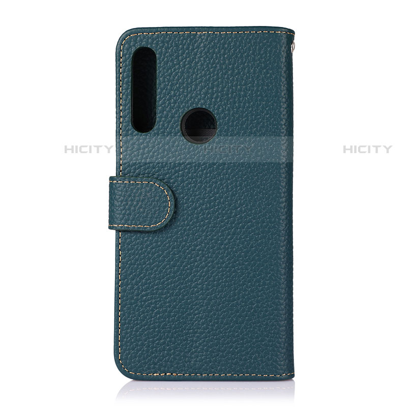 Funda de Cuero Cartera con Soporte Carcasa B01H para Motorola Moto One Fusion Plus Verde