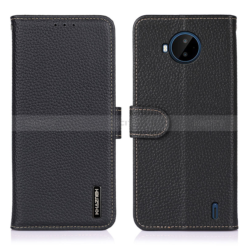 Funda de Cuero Cartera con Soporte Carcasa B01H para Nokia C20 Plus Negro