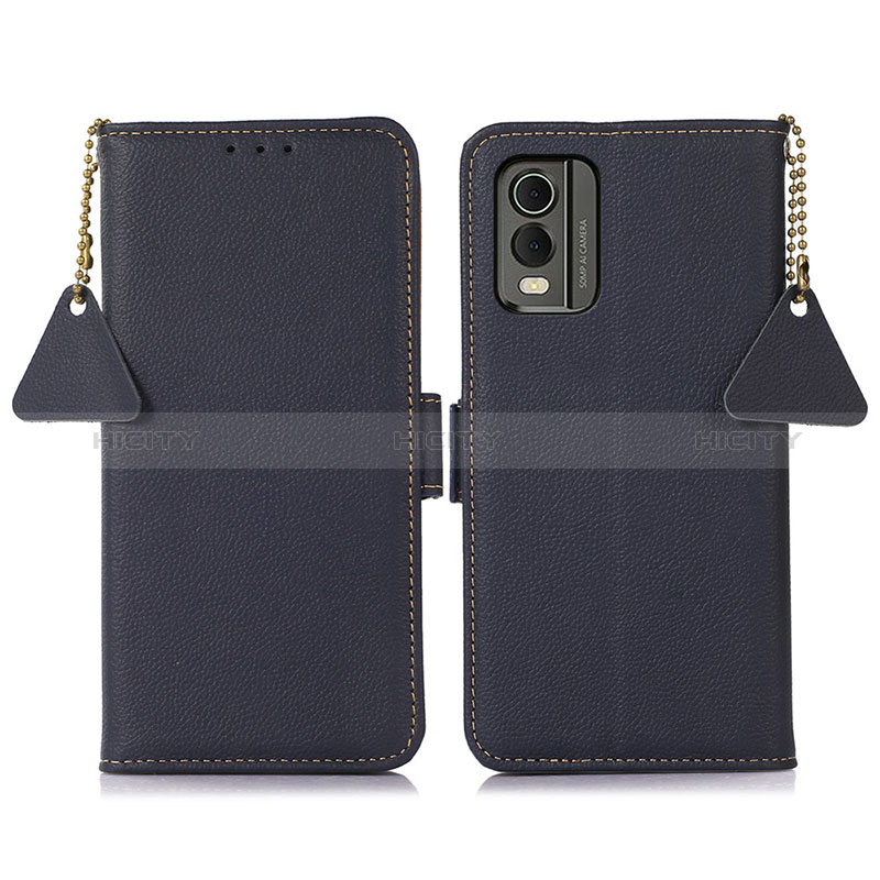 Funda de Cuero Cartera con Soporte Carcasa B01H para Nokia C210 Azul