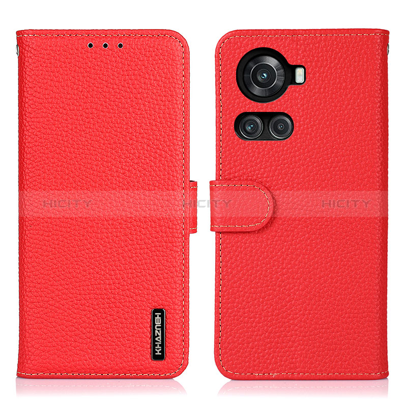 Funda de Cuero Cartera con Soporte Carcasa B01H para OnePlus Ace 5G Rojo