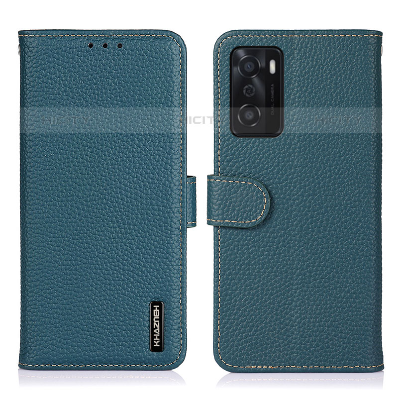 Funda de Cuero Cartera con Soporte Carcasa B01H para Oppo A55S 5G Verde