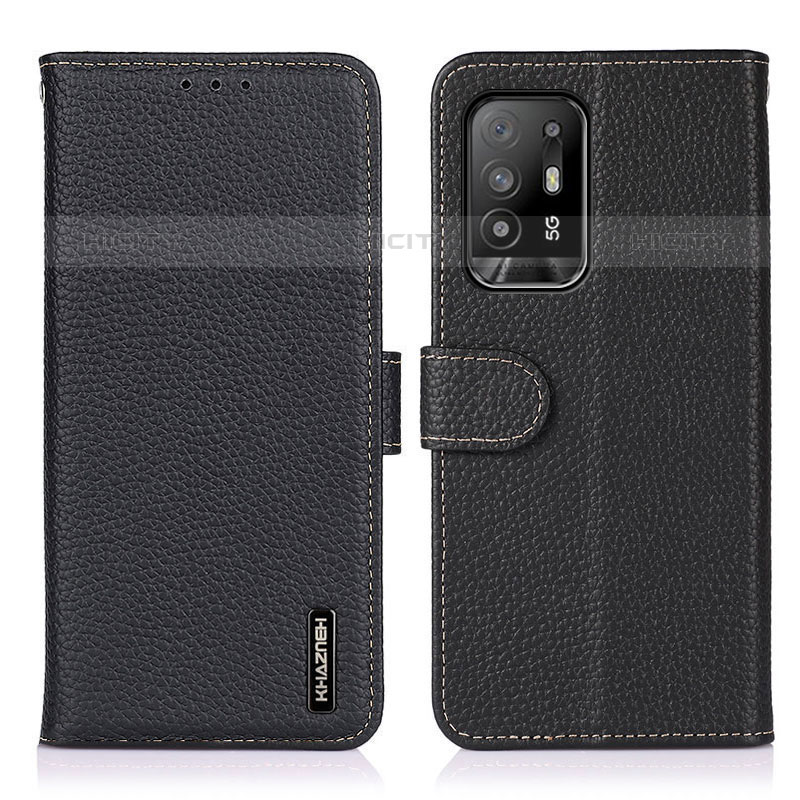 Funda de Cuero Cartera con Soporte Carcasa B01H para Oppo A94 5G Negro