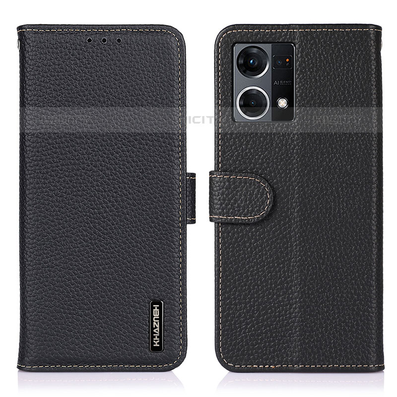 Funda de Cuero Cartera con Soporte Carcasa B01H para Oppo F21 Pro 4G Negro