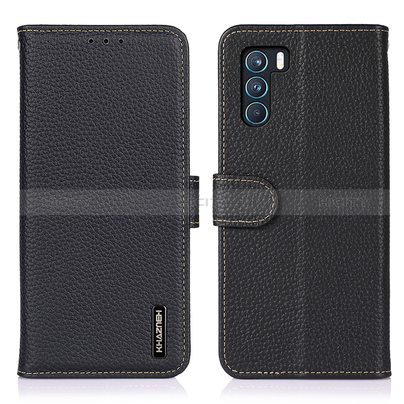 Funda de Cuero Cartera con Soporte Carcasa B01H para Oppo K9 Pro 5G Negro