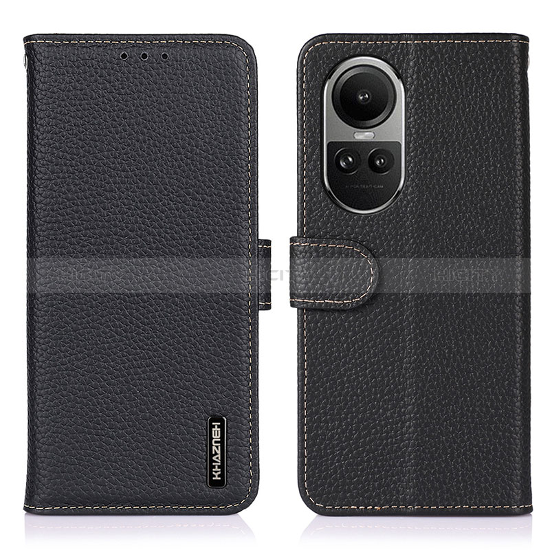 Funda de Cuero Cartera con Soporte Carcasa B01H para Oppo Reno10 5G Negro