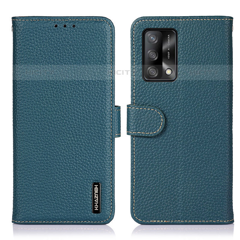 Funda de Cuero Cartera con Soporte Carcasa B01H para Oppo Reno6 Lite Verde