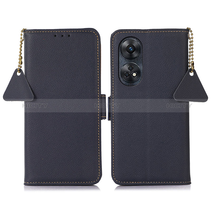 Funda de Cuero Cartera con Soporte Carcasa B01H para Oppo Reno8 T 4G Azul