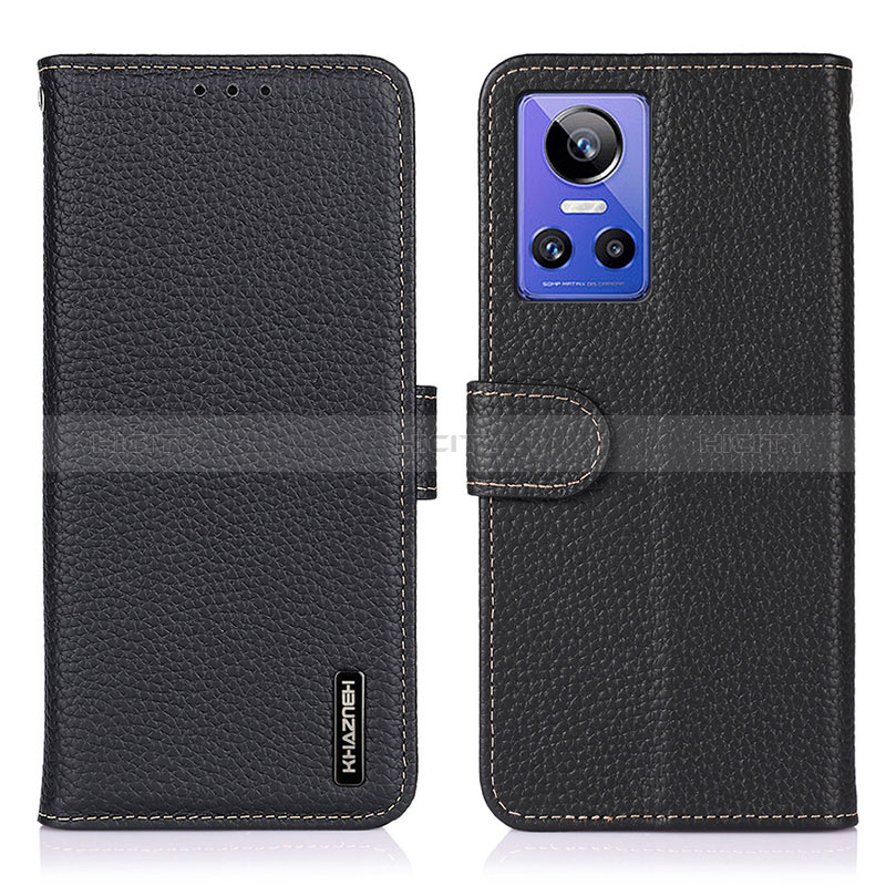 Funda de Cuero Cartera con Soporte Carcasa B01H para Realme GT Neo3 5G Negro