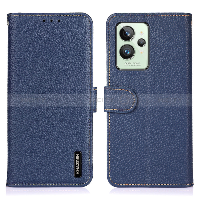 Funda de Cuero Cartera con Soporte Carcasa B01H para Realme GT2 Pro 5G Azul