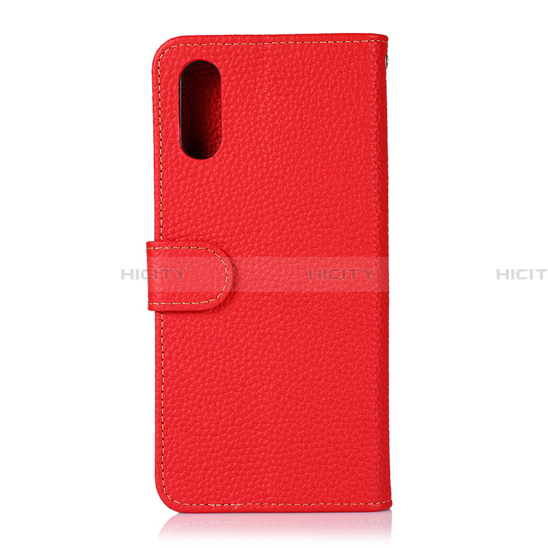 Funda de Cuero Cartera con Soporte Carcasa B01H para Samsung Galaxy A02 Rojo