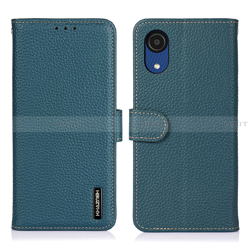 Funda de Cuero Cartera con Soporte Carcasa B01H para Samsung Galaxy A03 Core Verde