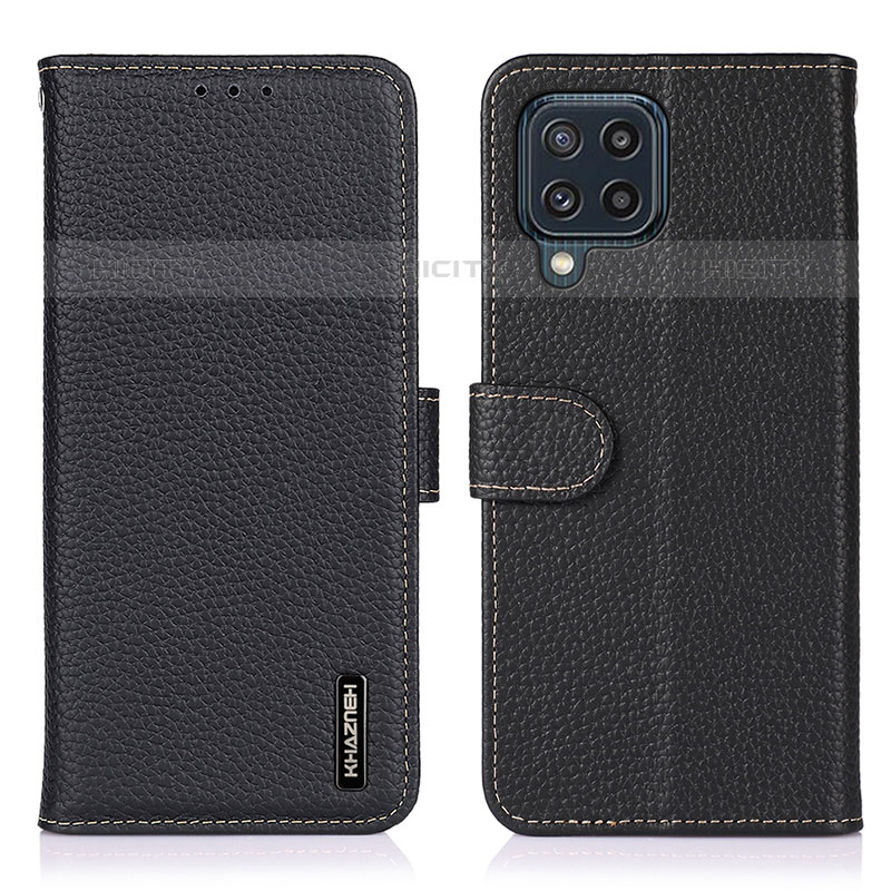 Funda de Cuero Cartera con Soporte Carcasa B01H para Samsung Galaxy M32 4G Negro