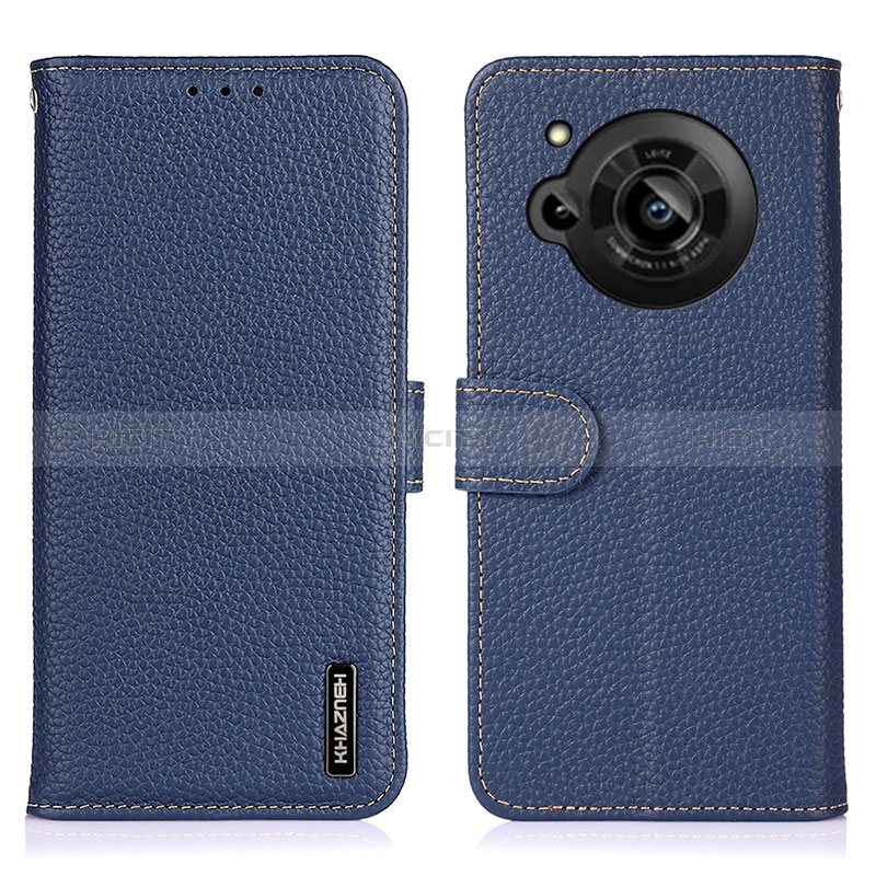 Funda de Cuero Cartera con Soporte Carcasa B01H para Sharp Aquos R7s Azul