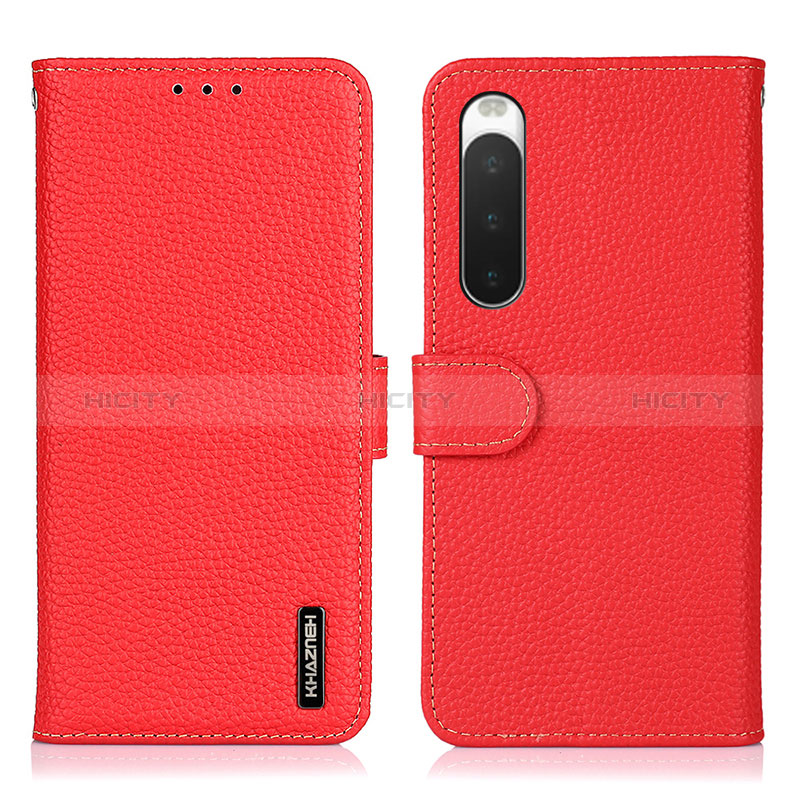 Funda de Cuero Cartera con Soporte Carcasa B01H para Sony Xperia 10 IV Rojo