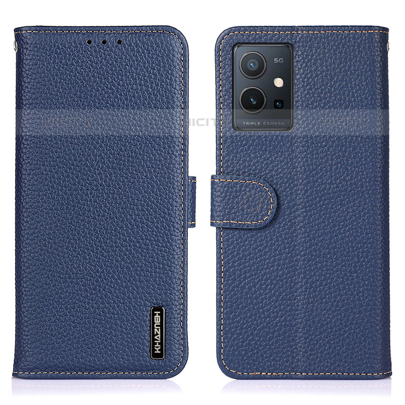 Funda de Cuero Cartera con Soporte Carcasa B01H para Vivo iQOO Z6 5G Azul