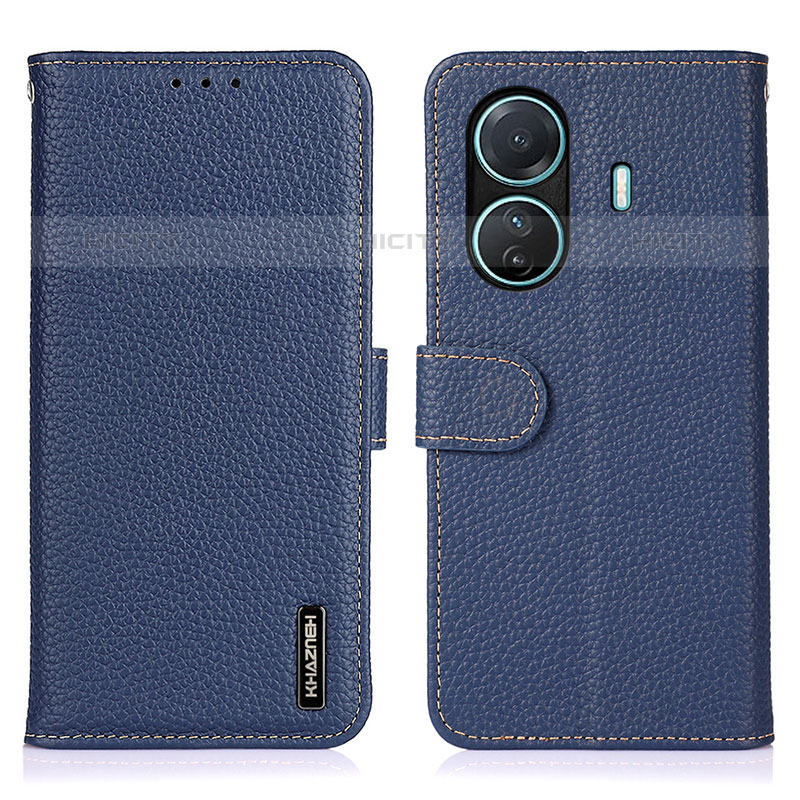 Funda de Cuero Cartera con Soporte Carcasa B01H para Vivo iQOO Z6 Pro 5G Azul