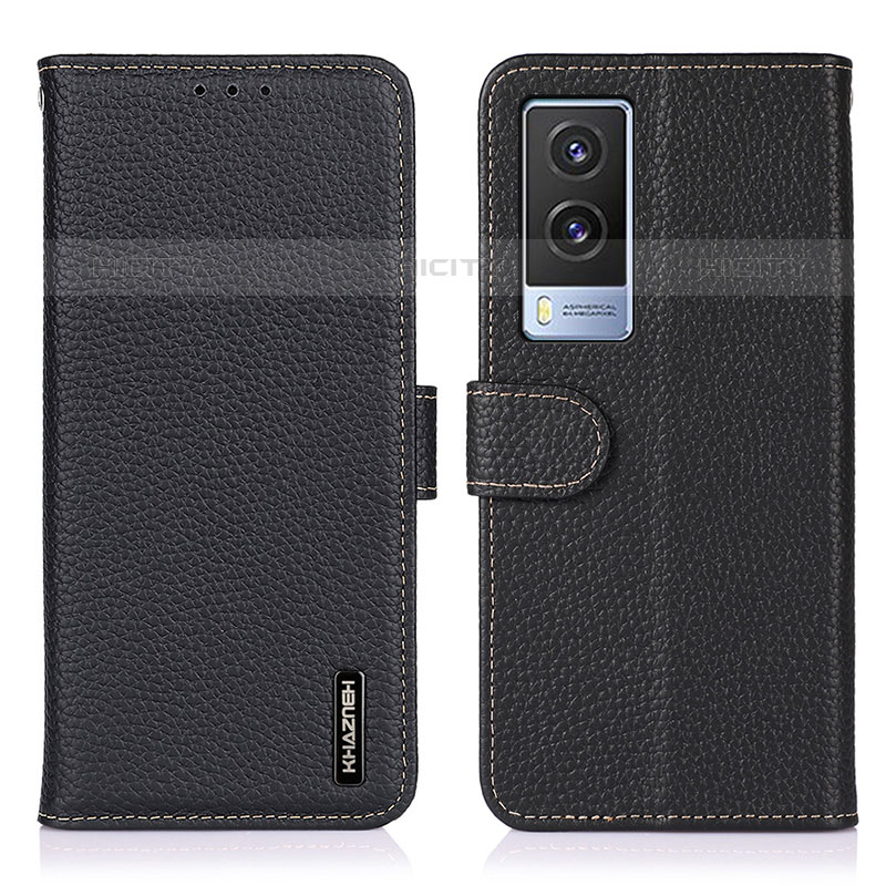 Funda de Cuero Cartera con Soporte Carcasa B01H para Vivo V21e 5G Negro