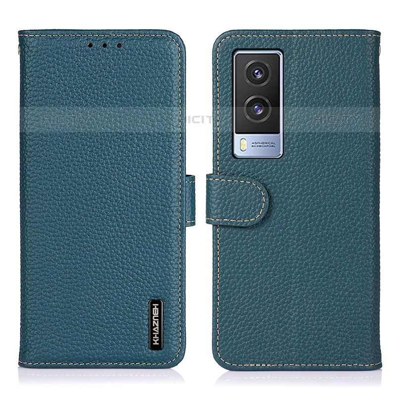 Funda de Cuero Cartera con Soporte Carcasa B01H para Vivo V21e 5G Verde