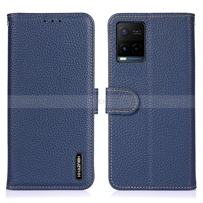 Funda de Cuero Cartera con Soporte Carcasa B01H para Vivo Y32 4G Azul