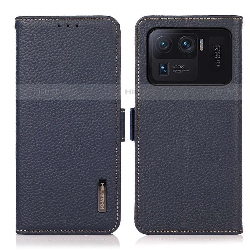 Funda de Cuero Cartera con Soporte Carcasa B01H para Xiaomi Mi 11 Ultra 5G Azul