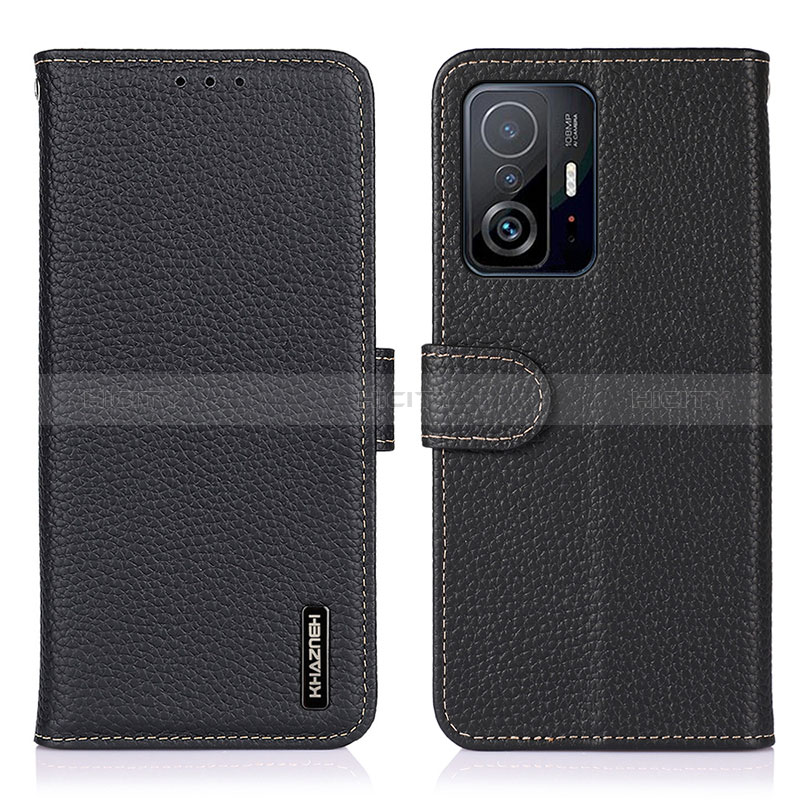 Funda de Cuero Cartera con Soporte Carcasa B01H para Xiaomi Mi 11T Pro 5G Negro