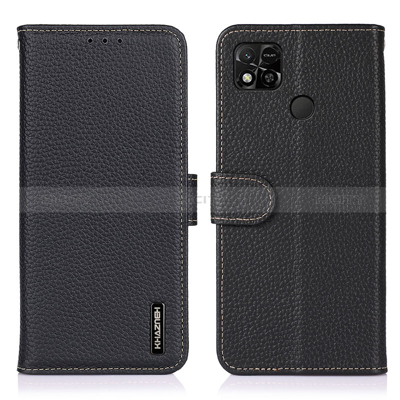 Funda de Cuero Cartera con Soporte Carcasa B01H para Xiaomi POCO C31 Negro