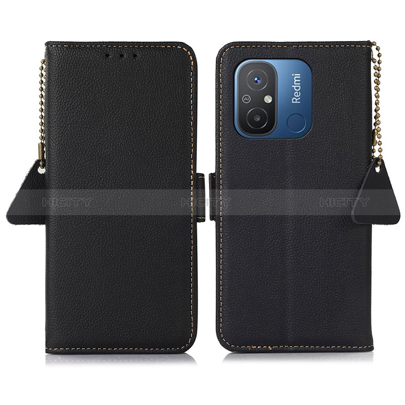 Funda de Cuero Cartera con Soporte Carcasa B01H para Xiaomi Poco C55 Negro