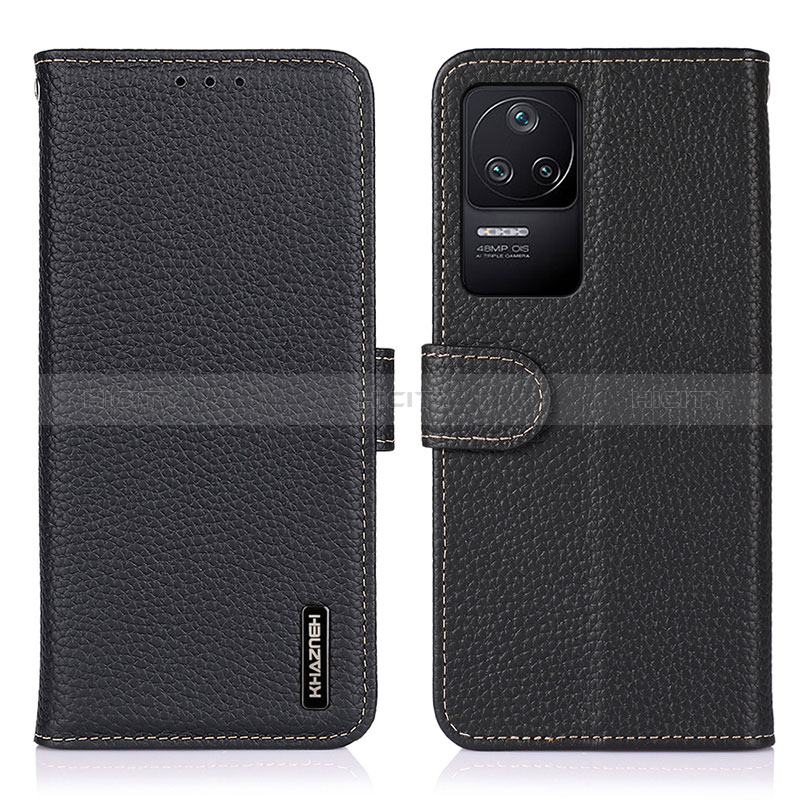 Funda de Cuero Cartera con Soporte Carcasa B01H para Xiaomi Poco F4 5G Negro