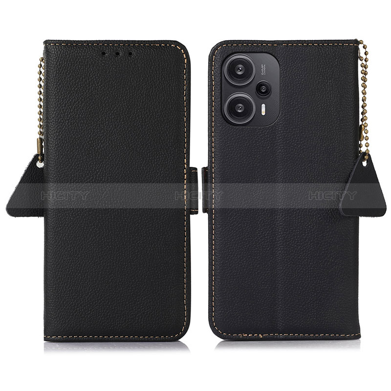 Funda de Cuero Cartera con Soporte Carcasa B01H para Xiaomi Poco F5 5G Negro