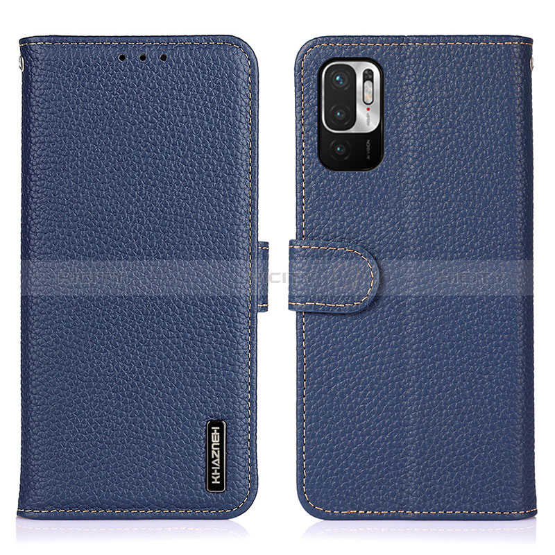 Funda de Cuero Cartera con Soporte Carcasa B01H para Xiaomi Redmi Note 10 JE 5G Azul