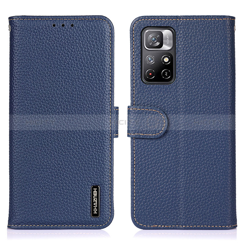 Funda de Cuero Cartera con Soporte Carcasa B01H para Xiaomi Redmi Note 11 5G Azul