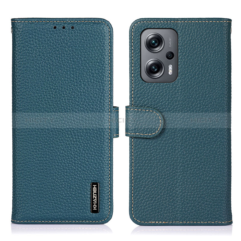 Funda de Cuero Cartera con Soporte Carcasa B01H para Xiaomi Redmi Note 11T Pro+ Plus 5G Verde