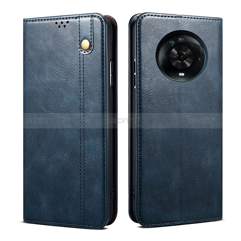 Funda de Cuero Cartera con Soporte Carcasa B01S para Huawei Honor Magic4 5G Azul